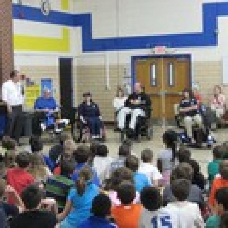 The third-graders at Point Elementary enjoyed a visit from the Paralyzed Veterans of America PVA and veterans from the Spinal Cord Injury Unit at Jefferson Barracks V.A. Medical Center on Wednesday, April 18. 