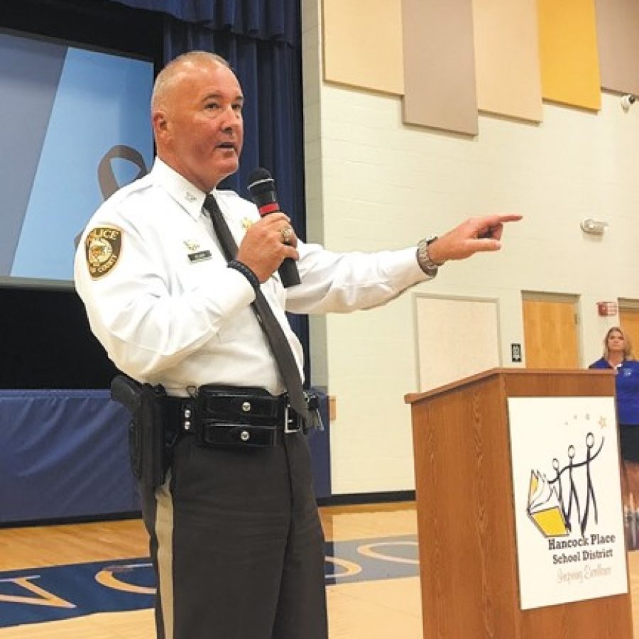 St. Louis County Police Chief Jon Belmar was among the speakers last week at the first South County Drug Resource Fair at Hancock Place High School.