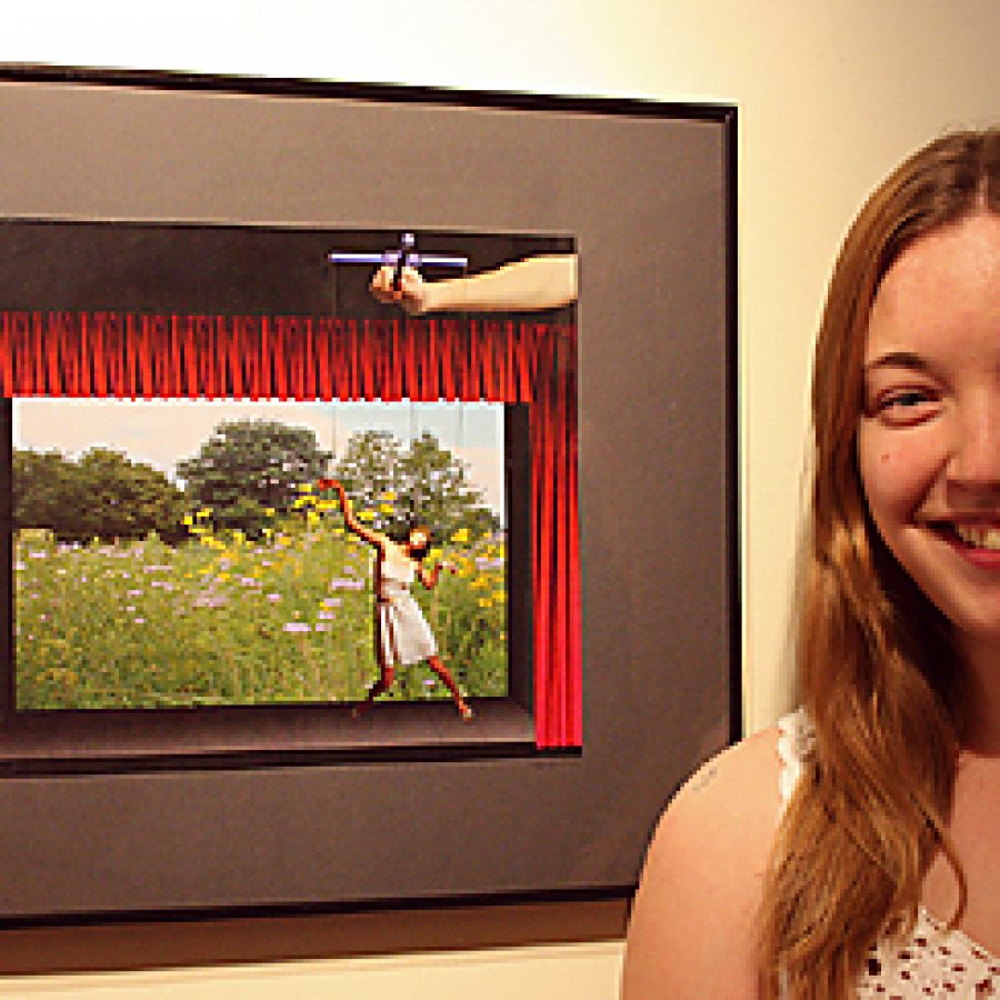 The St. Louis Artists Guild recently accepted the work of nine talented Oakville Senior High School art students for display in its Young Artists Showcase, including senior Rachel Hunts piece titled The Marionette, which won a \$100 prize.