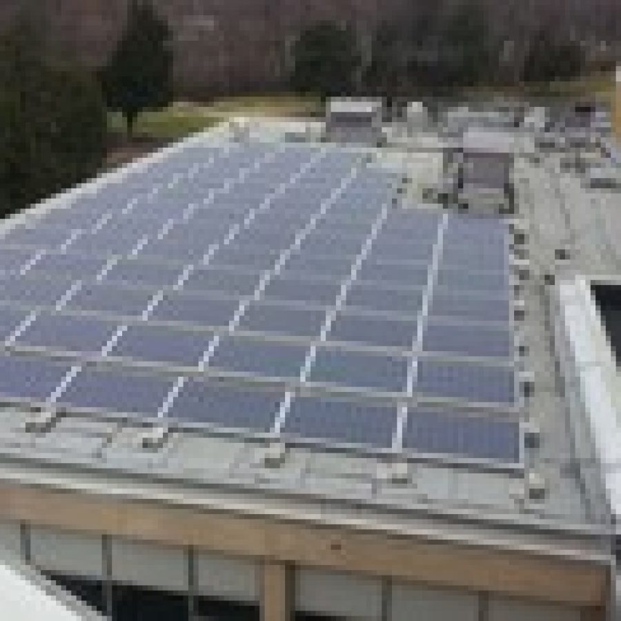 The Mehlville School District unveiled its solar-panel project last week at Beasley Elementary School. The 25-kilowatt systems are comprised of 104 U.S.-made solar panels and are on the roofs of Hagemann Elementary, Bernard Middle, Oak-ville Senior High and the Witzel Alternative Academy, besides Beasley.