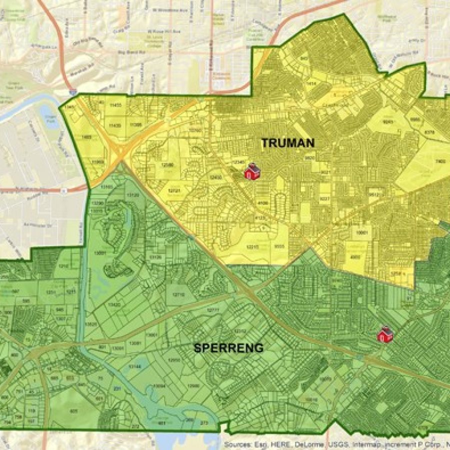The proposed map for Lindbergh Schools middle-school boundaries.