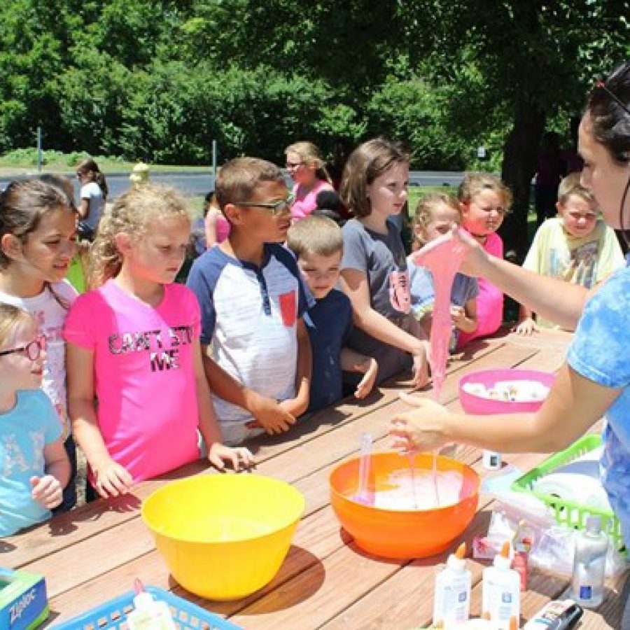 Students in the Summer Acceleration program held in June at Blades Elementary in Oakville learn how to make slime.