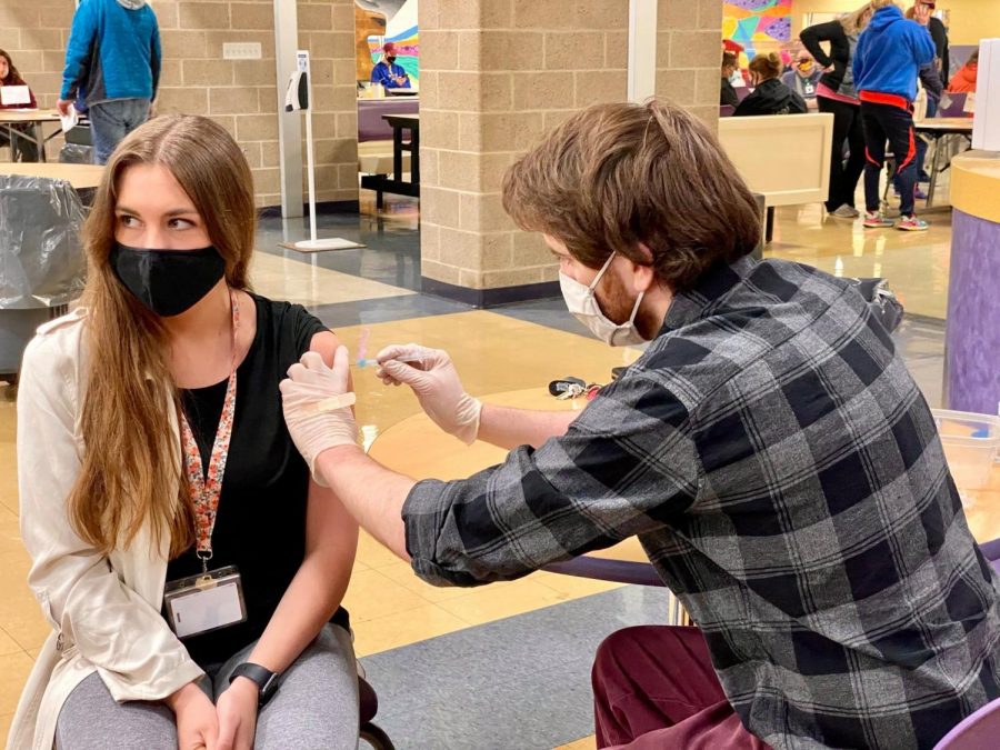 The Affton School District vaccinated every teacher and staff member who wanted a COVID-19 vaccine at an event at Affton High School Monday, March 15, 2021, seen above.