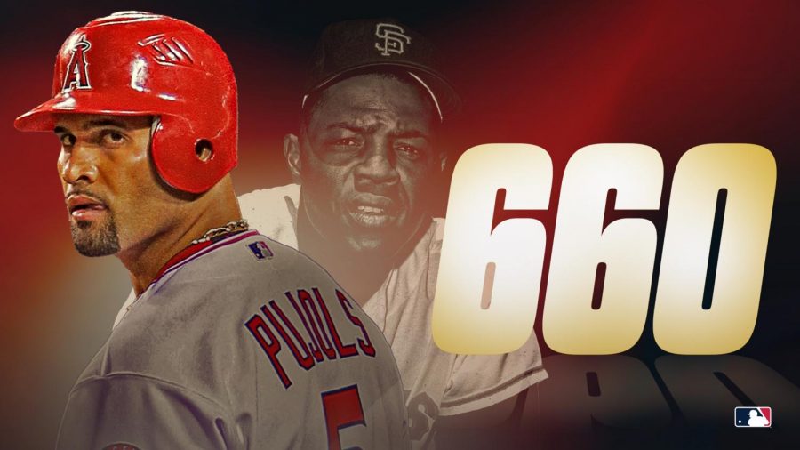 Major League Baseball posted this graphic to social media when Albert Pujols last year tied Willie Mays on the all-time home run list with 660.