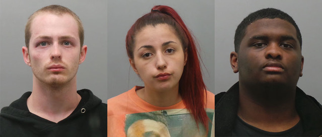 The+three+charged+with+assault+were%2C+left+to+right%2C+Tristan+Bartlett%2C+Ruwaida+Alrammahi+and+Michael+Aron%2C+pictured+in+mugshots+released+by+police.