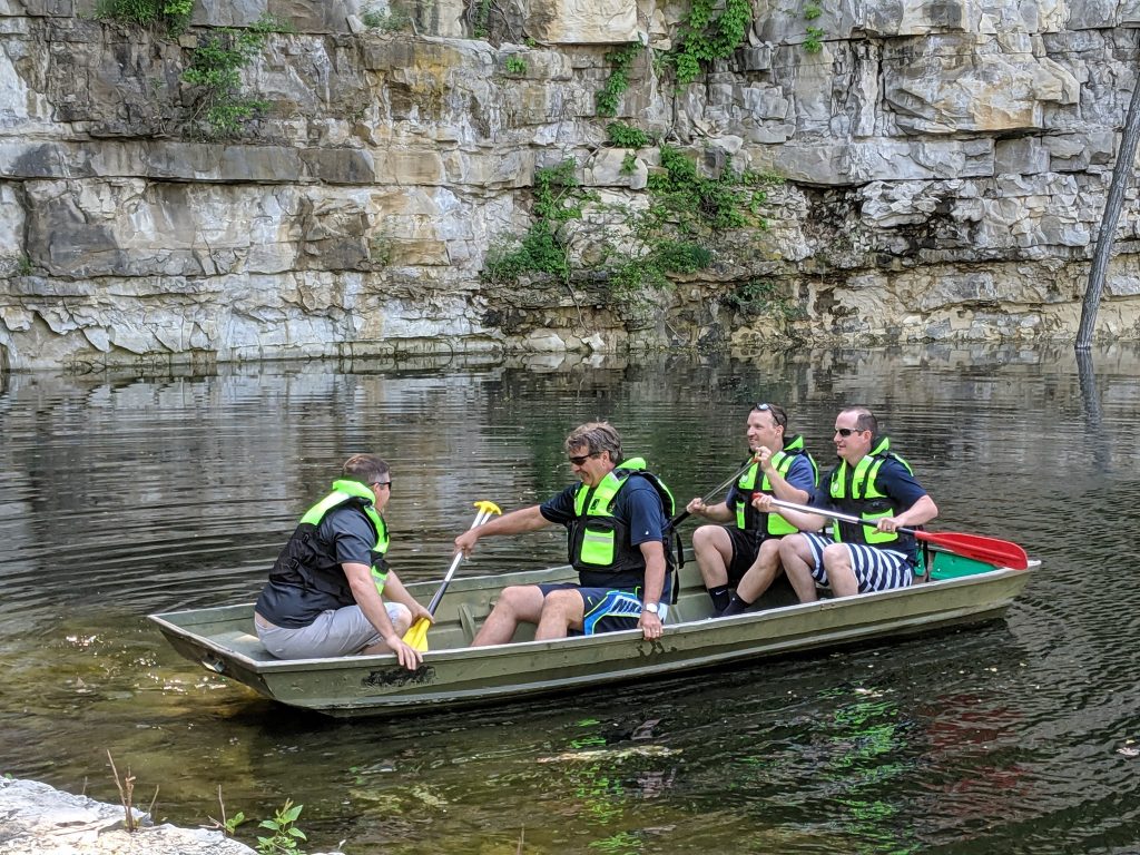 The Crestwood Fire Department conducts water rescue training at Whitecliff Quarry in May 2019.