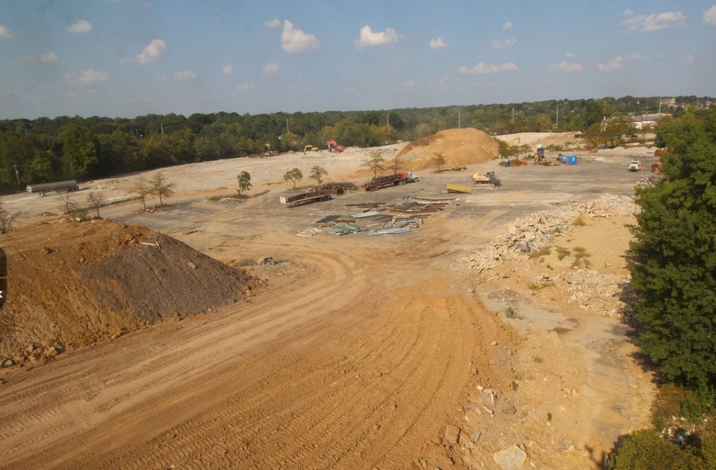 The demolished Crestwood Plaza property in 2017.