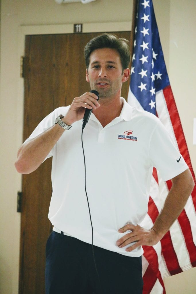 David Gregory, a state representative at the time, speaks to the Tesson Ferry Republican Club in summer 2018. Now a state senator, one of Koenigs sponsored pieces of legislation which would have reinstated the presidential primary ultimately stalled out in  2023s regular legislative session. 