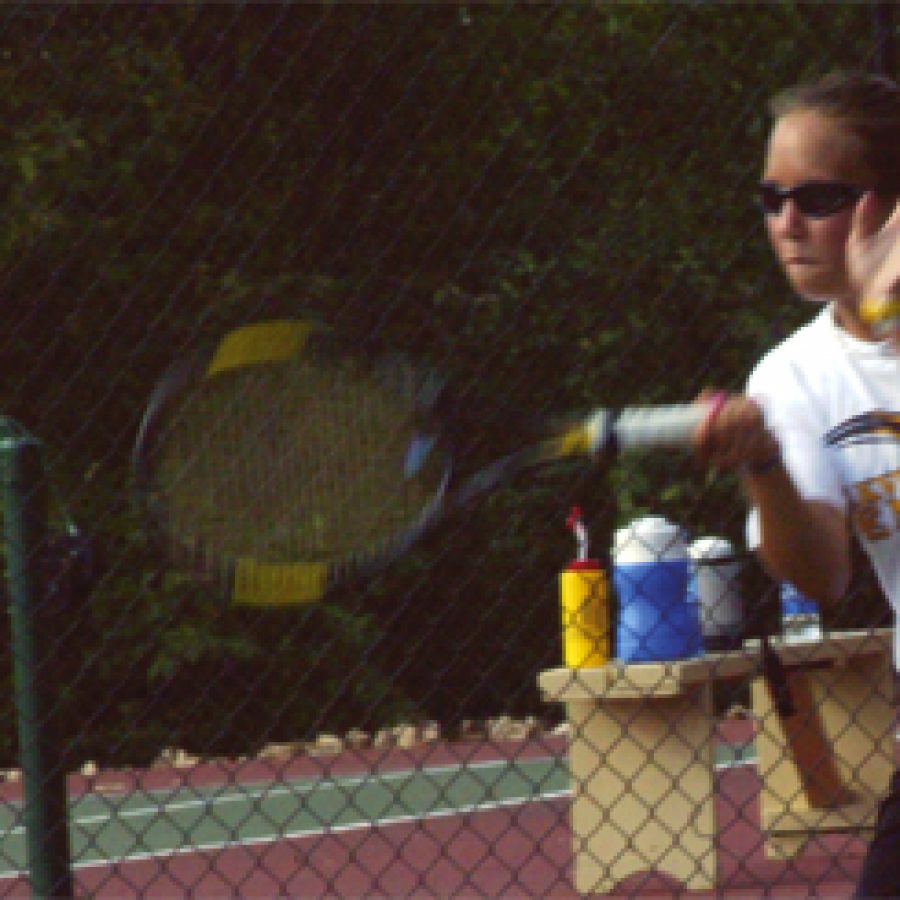 Oakville junior Stacey Goebel is making her second appearance in the state tennis championships.