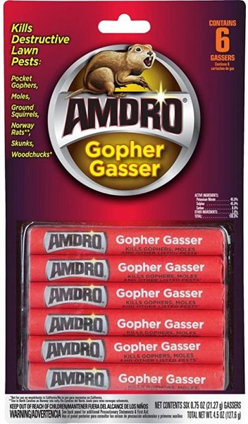 Pesticides that use smoke bombs, like Gopher Gasser, can be a fire hazard to use near a home.