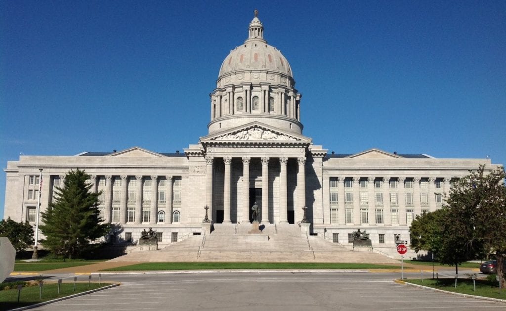 The Missouri State Capitol building in Jefferson City. 