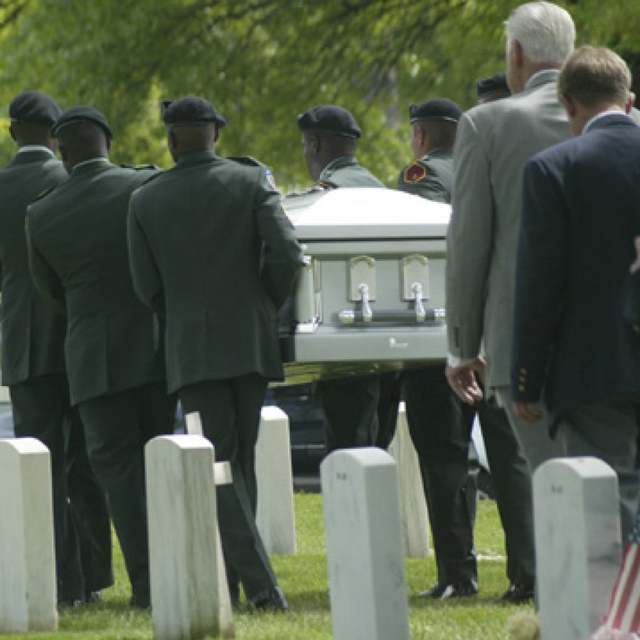 Bill Milligan photoMore than 200 people paid their respects to Oakville native and U.S. Army Pfc. James 'Jamie' F. Costello III, 27, who was laid to rest Friday at Jefferson Barracks National Cemetery after being honored at a funeral service at St. Francis of Assisi Catholic Church.