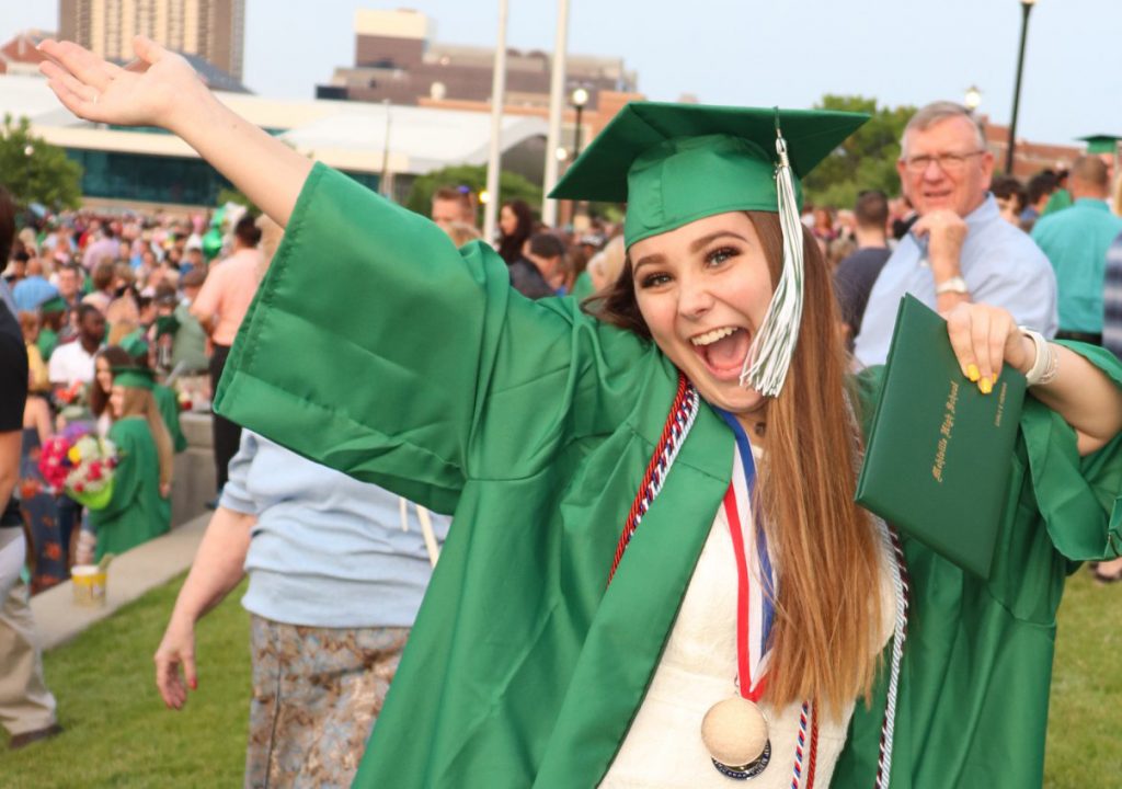 Mehlville+High+School+2019+graduate+Carly+Herman+poses+after+the+ceremony.