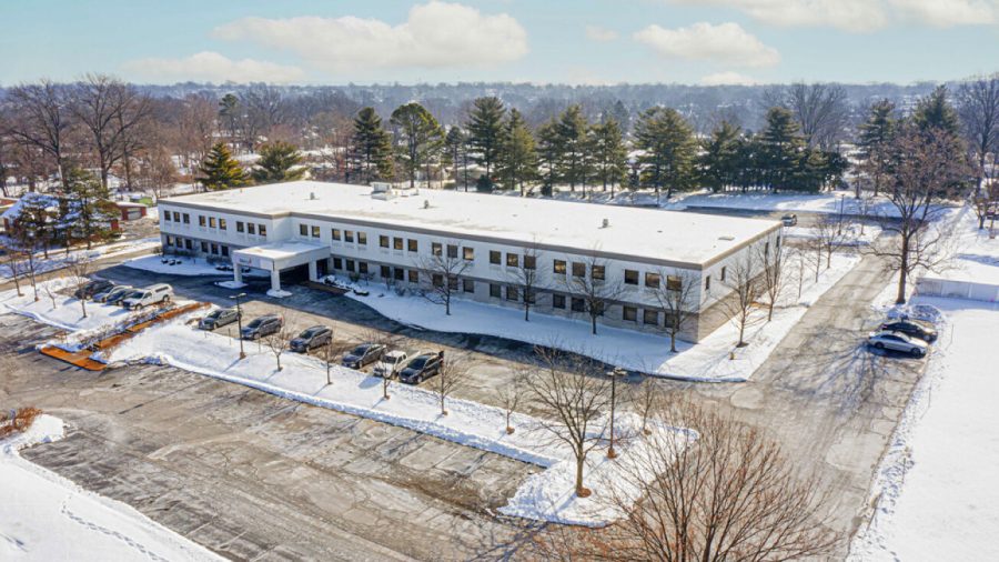 An aerial view of the office building that is undergoing renovations to become the new Mehlville Central Office at 2900 Lemay Ferry Road, from the buildings real estate listing in March 2021. 