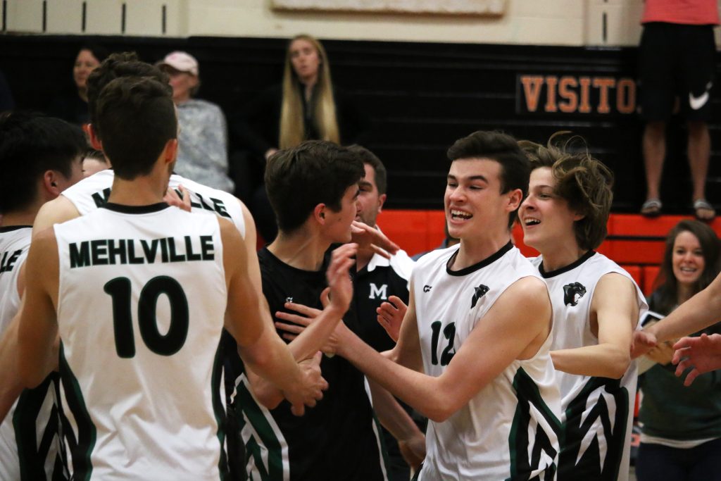 The Panthers celebrate their 2-0 win over Webster Groves High School. Photo by Jessica Belle Kramer. 