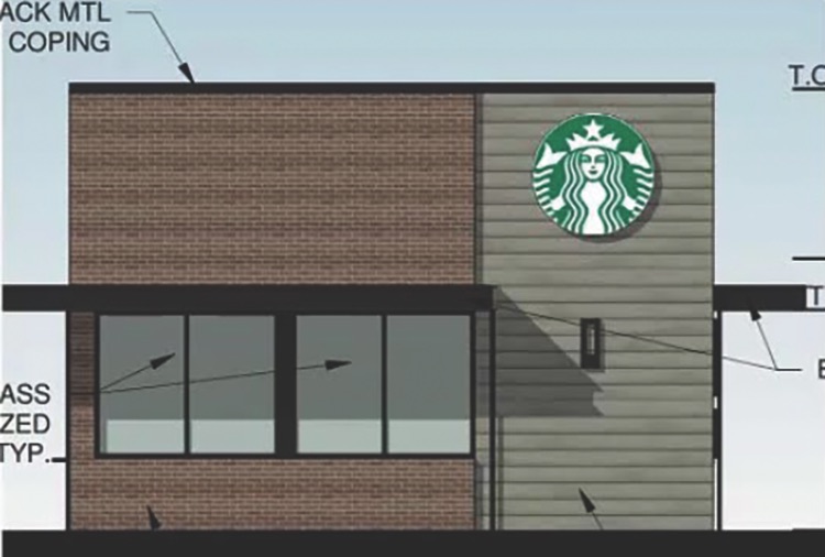 A rendering of the proposed Oakville Starbucks, which would be drive-thru only. 