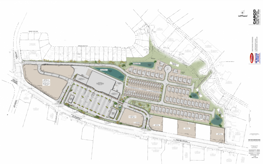 The site plan of the proposed Crestwood Crossing redevelopment.