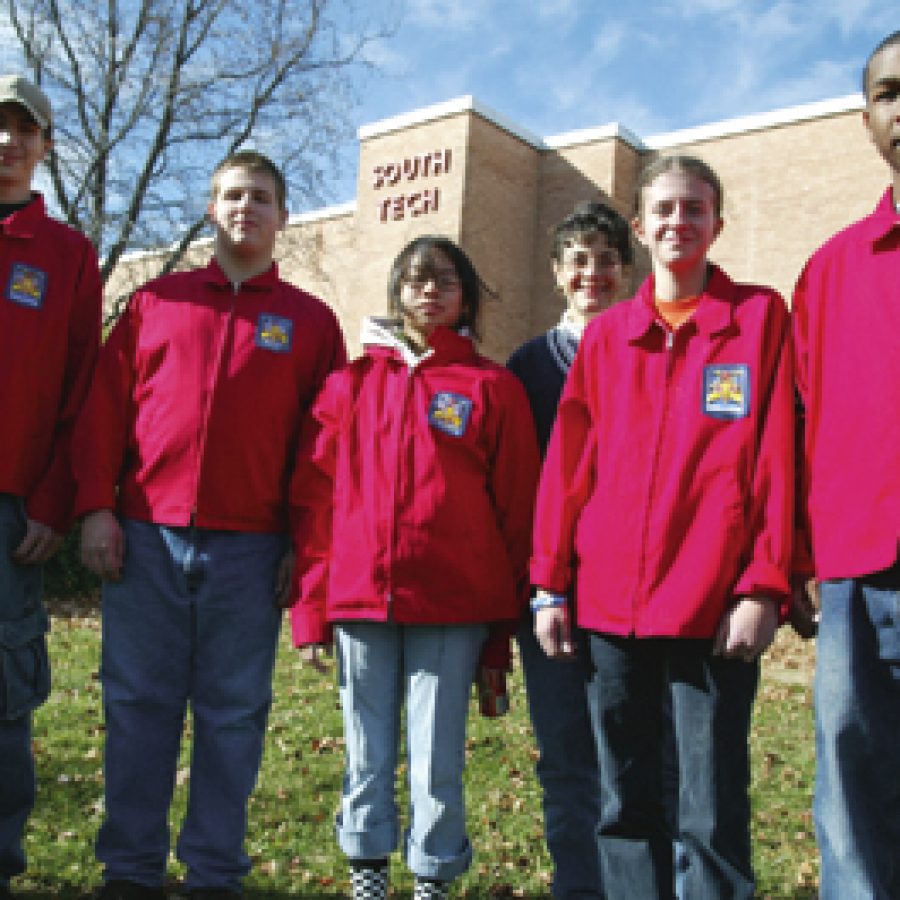 Bill Milligan photo
Members of SkillsUSA organized a series of fund-raising events to benefit the James S. McDonnell United Service Organizations at Lambert-St. Louis Inter-national Airport. Pictured, from left, are: Michael Landsness, Andrew Roberts, Oreva Vongsa, teacher Rosina Palmer, Heather Brown and Lamont Jones.