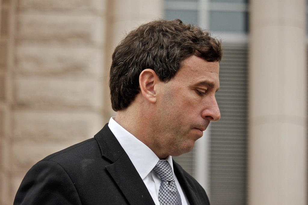 Former St. Louis County Executive Steve Stenger exits the Thomas F. Eagleton U.S. Courthouse in downtown St. Louis May 3, 2019, after pleading guilty to three charges of theft of honest services/bribery and mail fraud. Stenger initially pleaded not guilty to the charges at an arraignment April 29 after an April 25 indictment was unsealed that morning, prompting Stenger to resign as county executive minutes later.