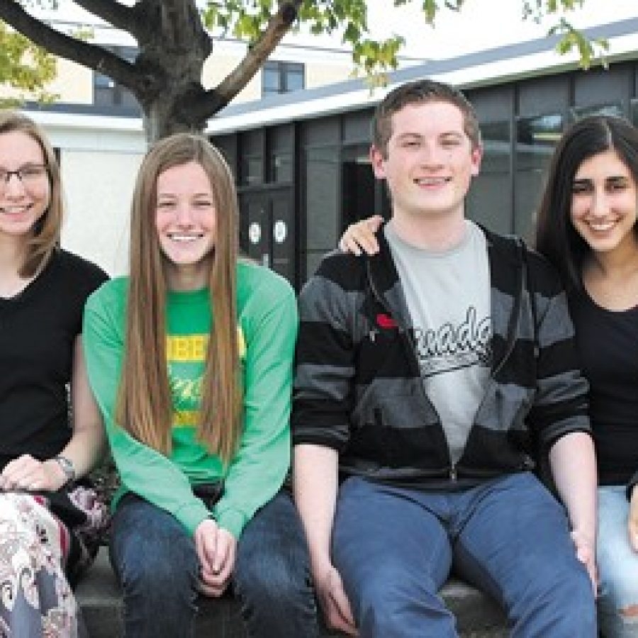 The Lindbergh National Merit Scholar semifinalists, pictured from left, are: Emma Powers, Ann Iverson, Nicolas Smart-Rengifo and Parvuna Noory.