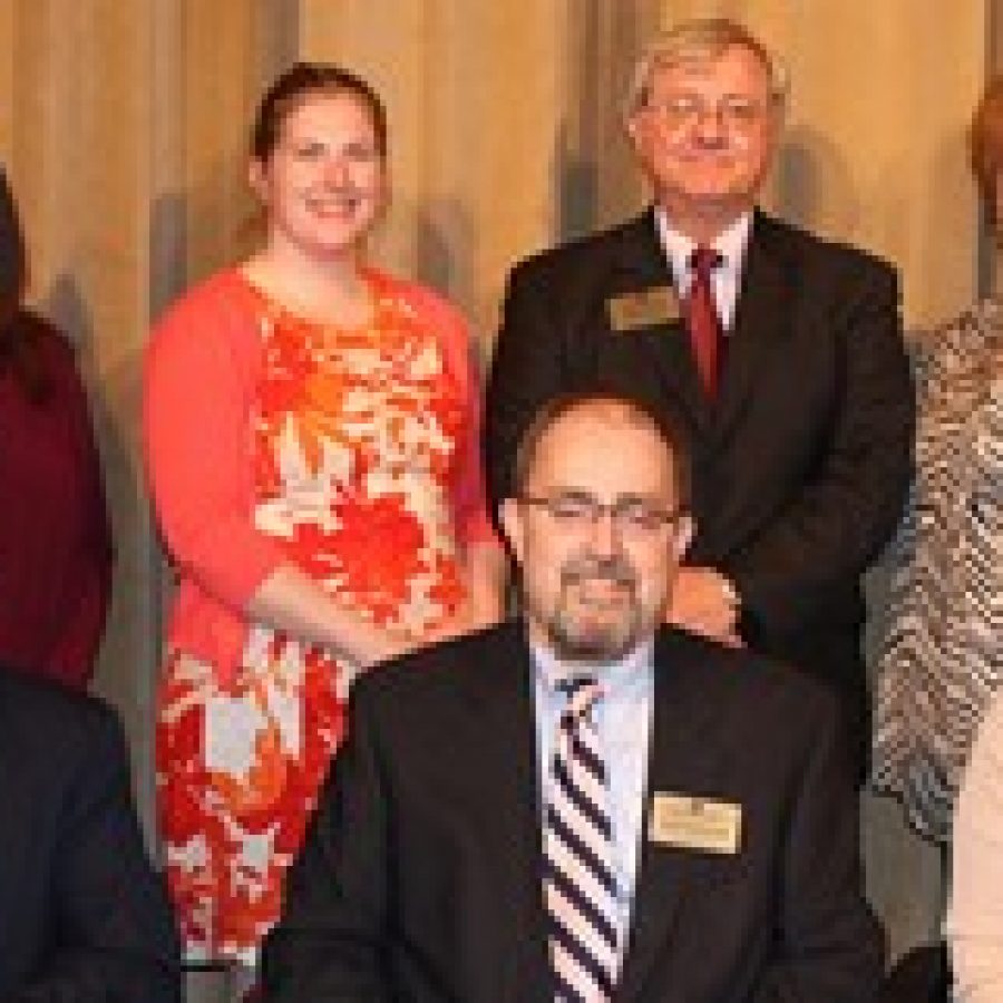 The Melville Board of Education elected new officers last week during its annual reorganization meeting. Pictured, front row, from left, are: Vice President Venki Palamand, President Ron Fedorchak and Secretary Lori Trakas. Back row, from left, are: board members Samantha Stormer, Kathleen Eardley, Larry Felton and Jean Pretto.  