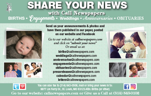 Share your community news with The Call: engagements, weddings, anniversaries, births, obituaries