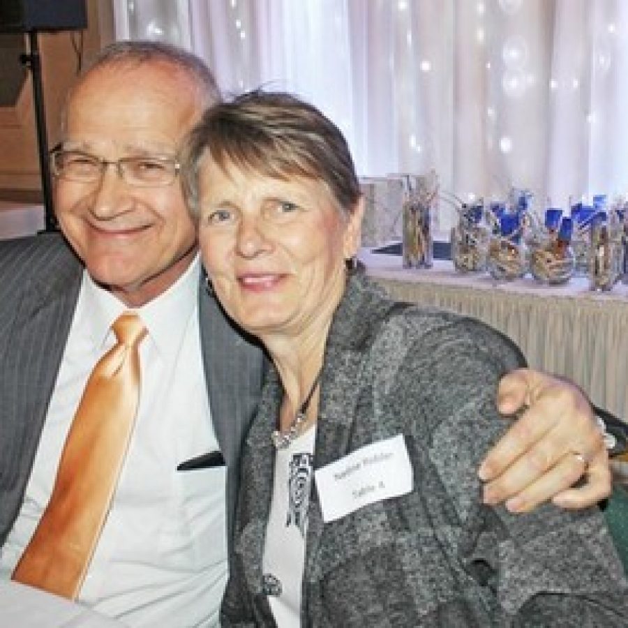 Outgoing Mehlville Superintendent Norm Ridder, left, with his wife, Nadine, at the districts Recognition Night earlier this year.
 