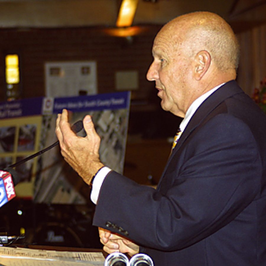 Bob Baer, Metro president and chief executive officer, discusses the transit agen-cys new commitment to fiscal responsibility and fiscal integrity ... during a public transit forum Saturday at Zion United Methodist Church. Bill Milligan photo