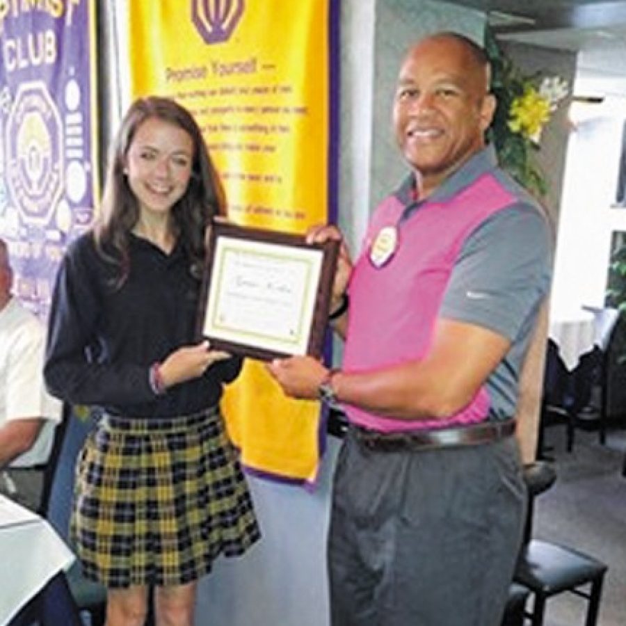 Mehlville Optimist Club honors Student of the Month from Lutheran South