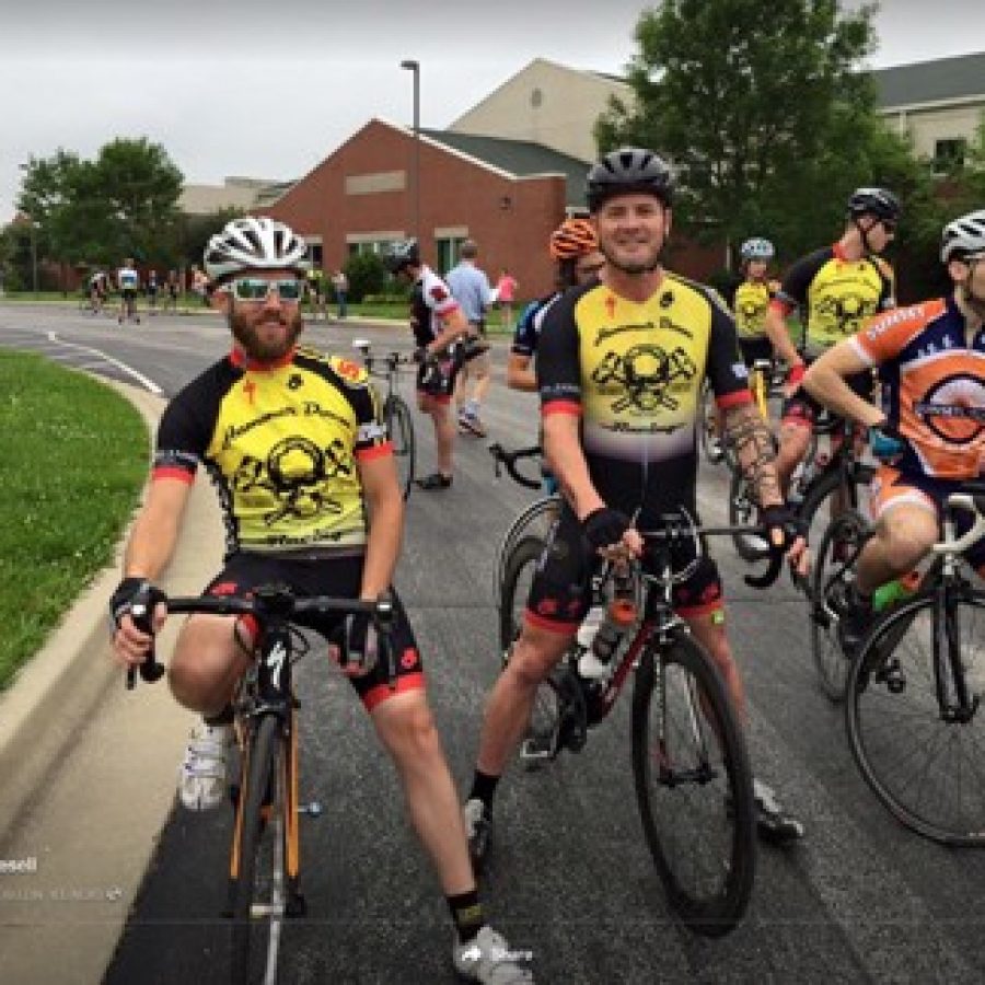 Mayor Mark Furrers defense team presented photos at his trial like the one above that appeared to show that although Furrers accuser, bicyclist Randy Murdick, center, said his bike was damaged beyond repair in his incident with Furrer, he had since used it in races.