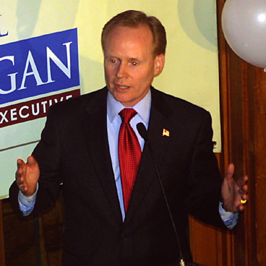 Republican Bill Corrigan addresses his supporters Nov. 2 during his concession speech. Bill Milligan photo