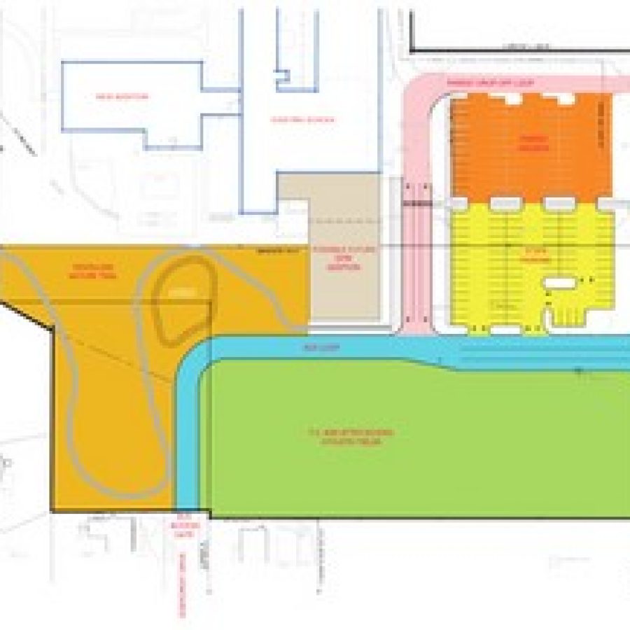 Lindbergh officials and traffic engineers have formulated this plan for routing traffic at Long Elementary with the goal of keeping bus traffic and car traffic as separate as possible.
 