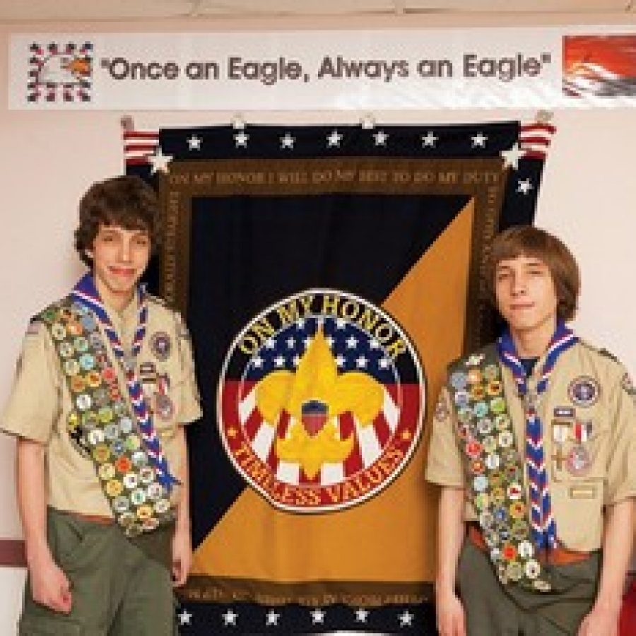 Brothers Kevin Mitchell, left, and Michael Mitchell both soared to the rank of Eagle Scout. The two are members of Boy Scout Troop 661. 