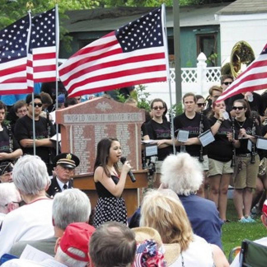 Lindbergh High School student Rachel Nieters performs during the Sappington-Concord Historical Societys 2016 Memorial Day celebration in this photo courtesy of Marilyn Muegge.