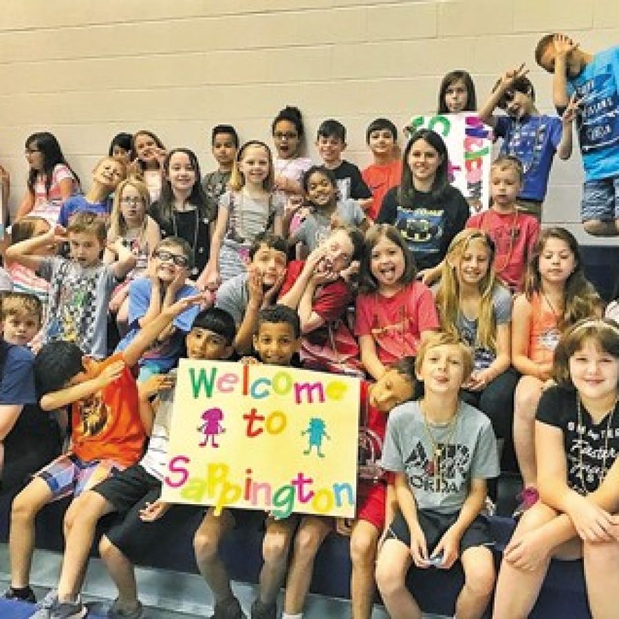 Sappington Elementary school students and staff recently welcomed several new friends from Long Elementary School during a districtwide Fly Over Day that allowed students impacted by redistricting to visit their new schools.