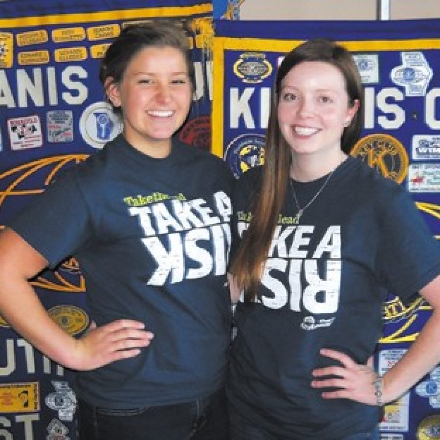 Oakville High School Key Club leaders Madison Stinnett and Brittany Cox.