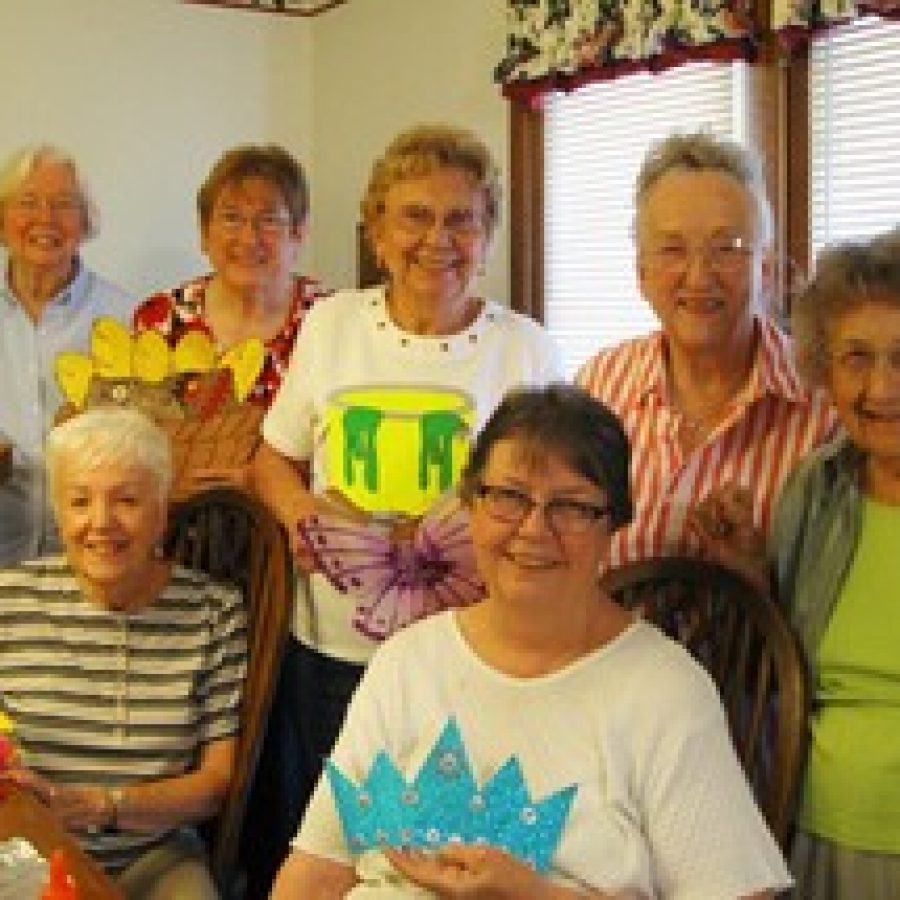 St. Philips United Church of Christ members who prepared materials and decorations for Vacation Bible School, standing, from left, are: Jan Remmers, Mary Dykstra, Merle Schuette, Betty Moore and Virginia Hladnik. Sitting, from left, are: Dolores Zikes and Shirley Nottelmann. 