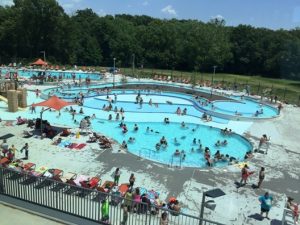 People eager to see the brand-new pools packed the Pavilion at Lemay at its opening in June 2015. On June 9, 2015, it was hard to find a parking space as the pool reached its 500-person capacity for the second time since it opened, pictured.