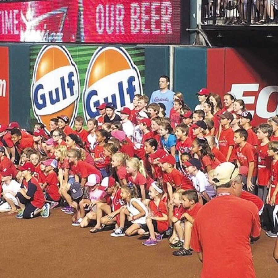 Oakville students sing at Busch Stadium