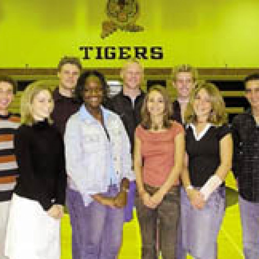 Nominated for Oakville Senior Highs 2003 Homecoming Queen, front row, from left, are: Hanna Soltys, Nikkia Taylor, Alexia Chrisco and Mallory Herr. Nominated for the 2003 Homecoming King, back row, from left, are: Tyler Johnson, Dan Graham, Andrew Cooper, Bryan Ostendorf and Vincent Colletti. Not pictured is Aubrey Dezego. 