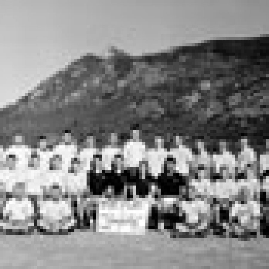Boy Scouts and their adult leaders spent 10 days at the Philmont Scout Ranch. Pictured, back row, from left, are: John Bohn, Steve Zeuner, Jim Danner, Chris Steffan, John Danner, Jon Petri, Ryan Miller, Bob Miller, Greg Lehn, Kyle Miller, Andy Schulz, Kevin Bohn, Jeff Rapp, Travis Dearmont, Doug Boyher, Doug Boyher, Eric Schrenker and David Marsters. Middle row, from left, are: David Schwarz, Adam Rose, Adam Rouse, Tim Kinmartin, Peter Martin, David Bender, Bryan Rapp, Camp Ranger Adam Watson, Camp Ranger Tom Sander, Camp Ranger Shannon Kelly, Camp Ranger Eric Sueter, Mike Heins, Chris Efthim, Aaron Chambers, Clayton Greathouse, Patrick Fitzgibbons and Anthony Rhodes. Front row, from left, are: Jim Lehn, Ron Schrenker, Clif Fitzgibbons, Frank Efthim, Bob Greathouse and Jim Chambers.