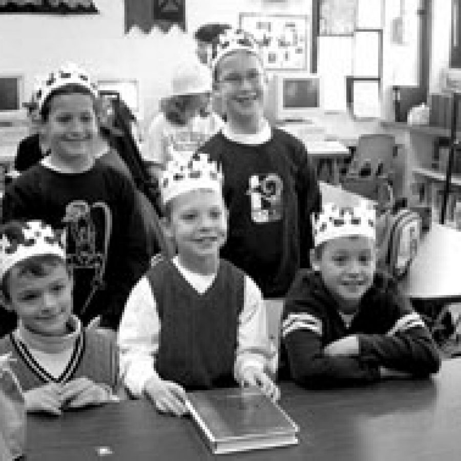 The third-grade Kings of Equations, front row, from left, are: Joe Roddy, Garrett Rogers and Justin Stacer. Back row, from left, are: Bryan Maier and John Kissel.
