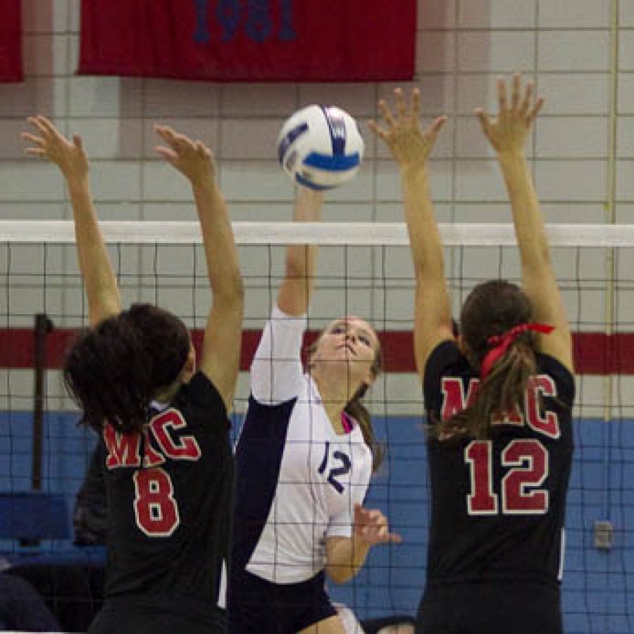 Meghan Buerk, a freshman middle hitter from Lindbergh High School, has made her presence felt both in her on-court performance and her vivacious demeanor.