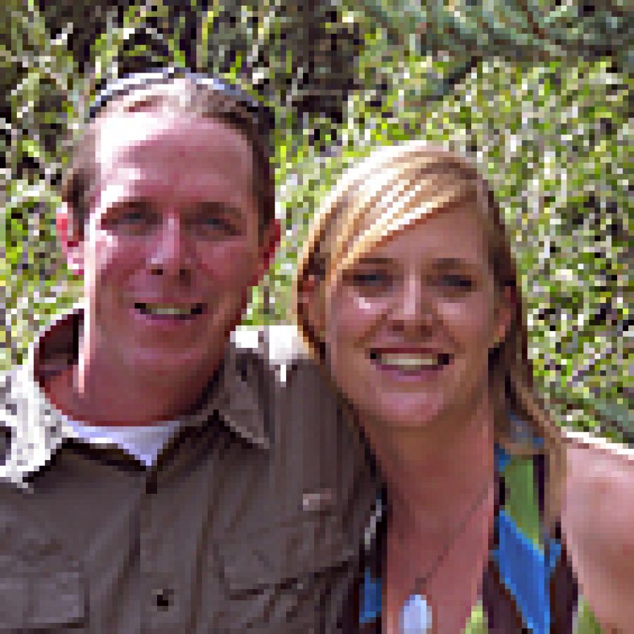 Justin Davis and Michelle Wettig