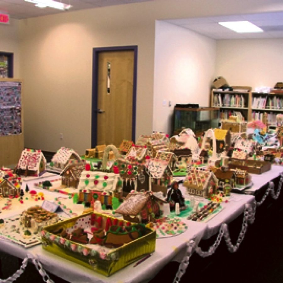 Oakville Elementary School pupils recently created a gingerbread village in the school library featuring 106 decorated gingerbread houses.
