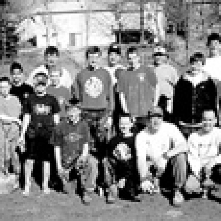 Volunteers assisting John Whitehead with his Eagle Scout project, back row, from left, are: Scoutmaster Vern Schaeperkoetter, Carl Brielmaier, Steve Straw-hun, Bill Whitehead, Tony Strawhun and Chuck Enger. Middle row, from left, are: Gloria Roth, Zack Chinea, Greg Winkeler, Andrew Schaeperkoetter, John White-head, Chris Enger and Matt Brielmaier. Front row, from left, are: Justin Roth, Andy Beckman, Kurt Hammann, John Mohler, Ryan Shaw, Matt Schaeperkoet-ter, Bob Shaw, Paul Cejas,and Nick Cejas. Not pictured are: Charmaine Chinea, Nathan Roth, Bob Kuhlmann, Fred Busch and Nathan Busch.