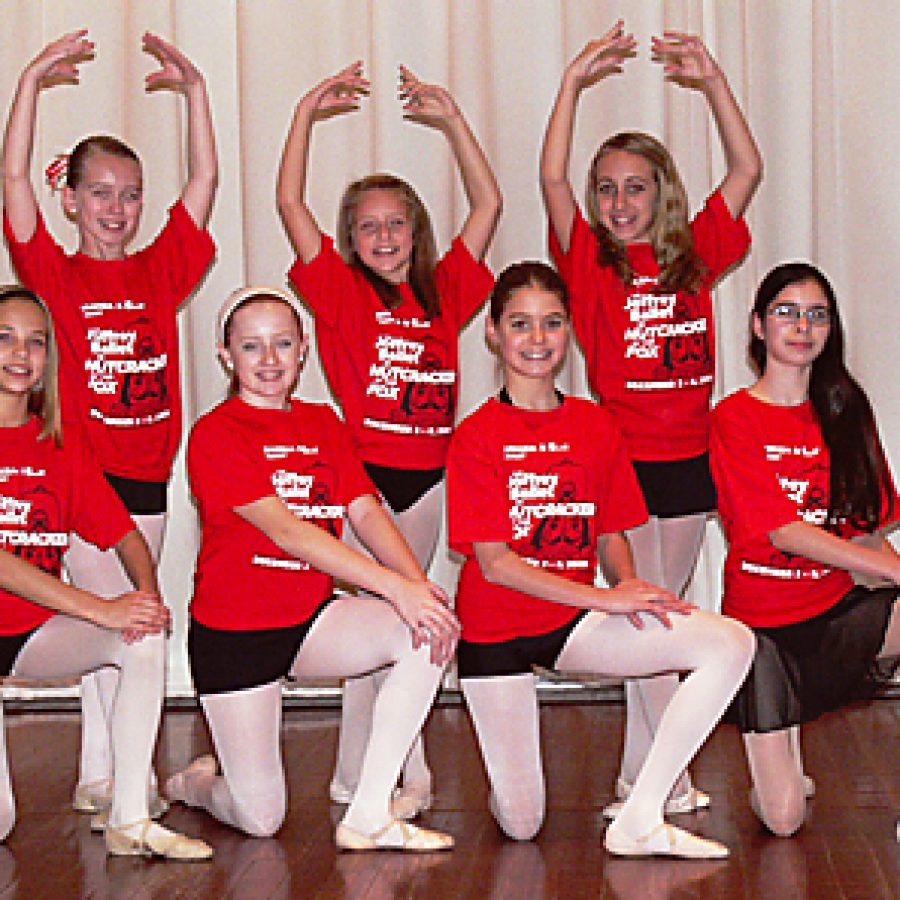 Among the local performers in Nutcracker at the Fox, front row, from left, are: Amanda Nichting, Heather Marlena Brown, Samantha Mungle and Paige VanNest. Back row, from left, are: Kristine Pickens, Emma Miller and Olivia Botonis. Unavailable for the photograph were Linnéa Buchholz, Sarah Marcotte, Liz Chlanda and Skylar Coleman.