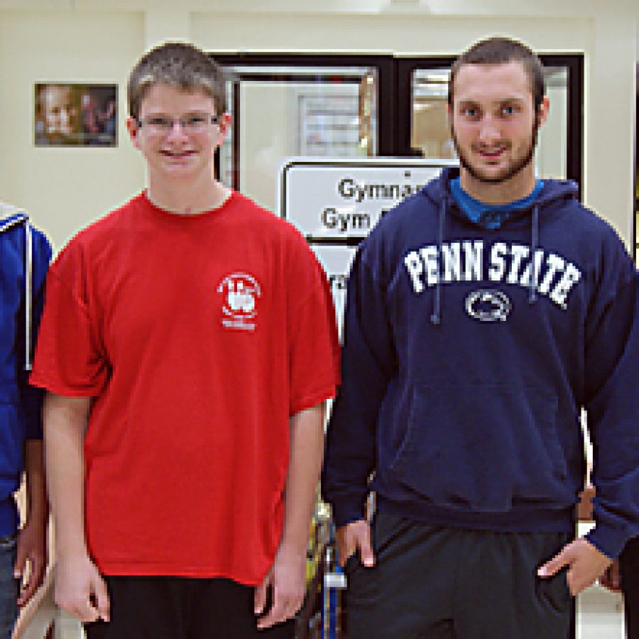 Oakville High seniors, from left, Alex Mathews, Charles Meyer, Stephen Ream and Clarisse Caliman have been named as semifinalists in the National Merit Scholarship program and will have the opportunity to compete for a National Merit college scholarship. Mehlville High senior Nathan Quinn, pictured below, also earned this honor.