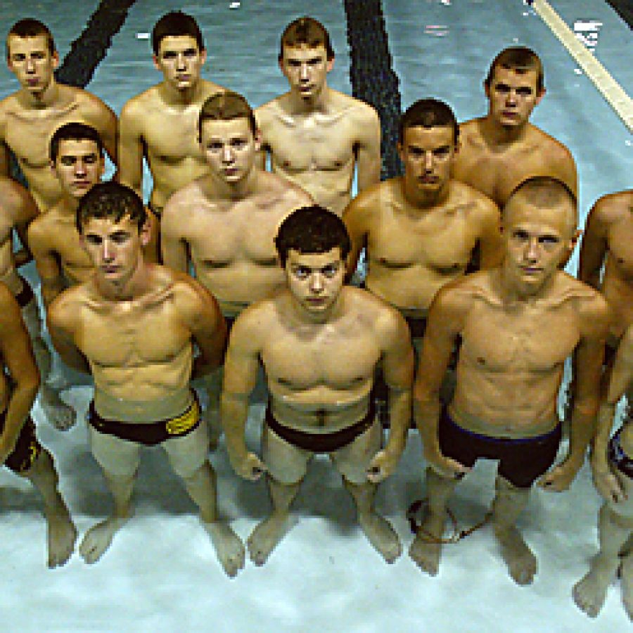 Oakville Senior High swimming and diving coach Dan Schoenfeldt, now in his 10th year of coaching, says this years squad is the youngest hes ever had. Bill Milligan photo