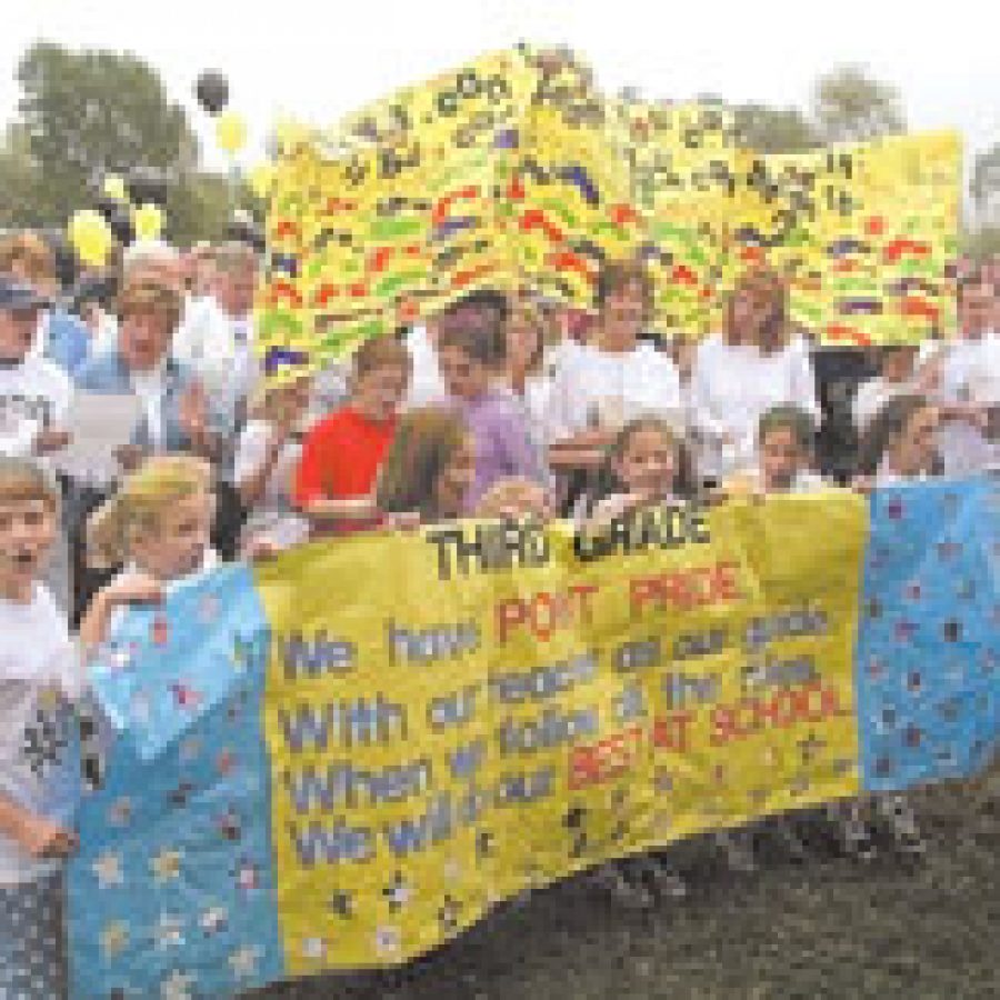 Point Elementary School pupils display their Point Pride. 